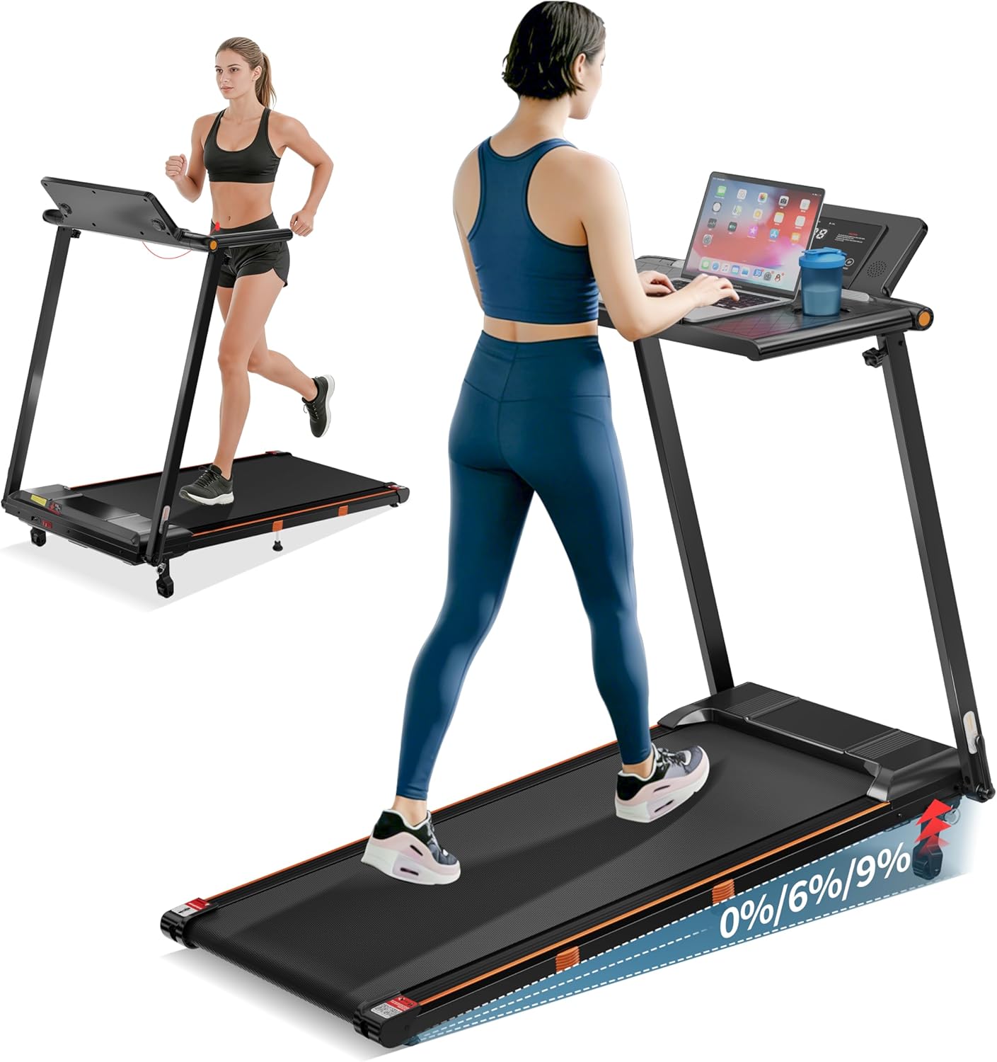 Treadmill Incline Home 3Hp - Katlanabilir Masa Altı Koşu Bandı, Eğimli,