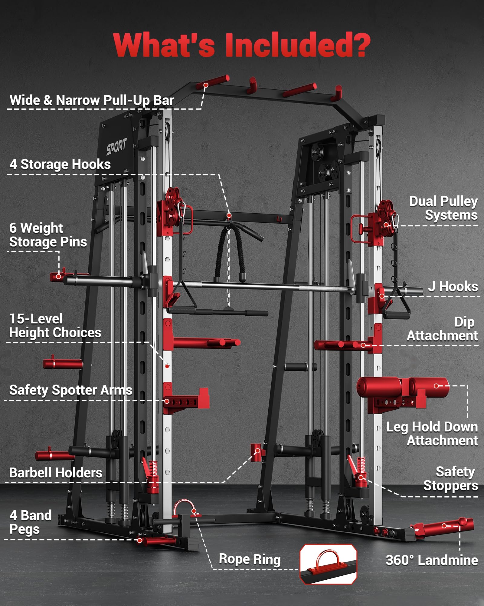 Smith Makinesi Ev Spor Salonu  - Smith Machine Home Gym Power Rack incelemesi ve fiyatı