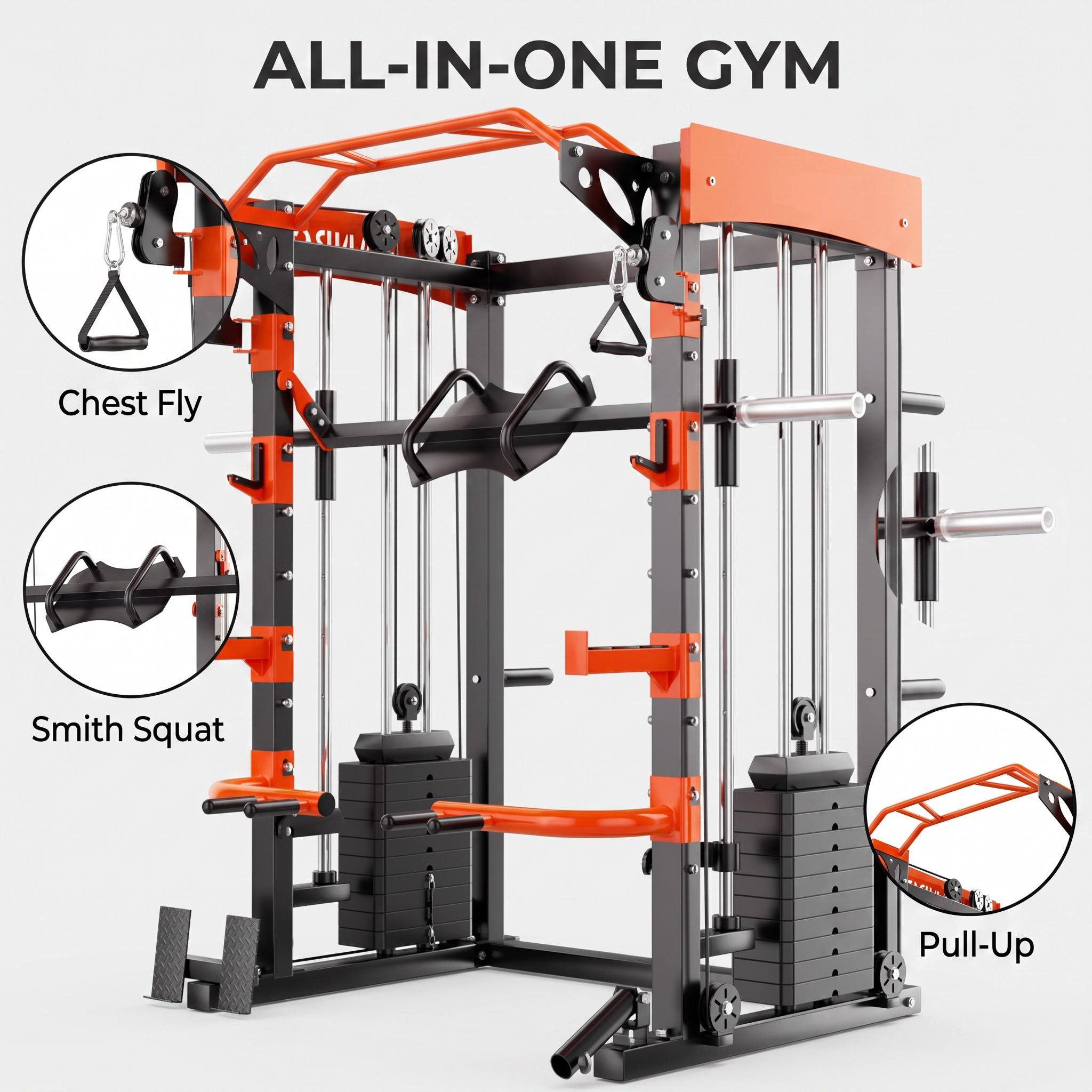 6'sı 1 arada Smith Makinesi, K - Cable Crossover Machine Home incelemesi ve fiyatı