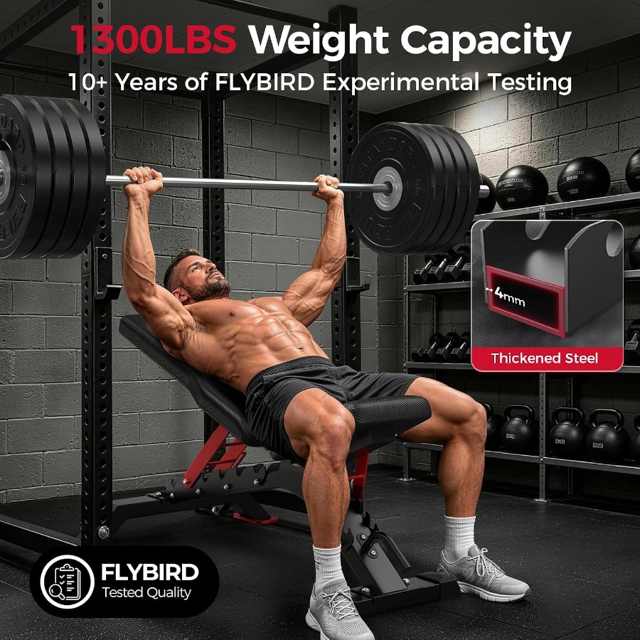WB7 Ağırlık Sehpası, 1300 LBS  - Bench Press Adjustable Incline incelemesi ve fiyatı