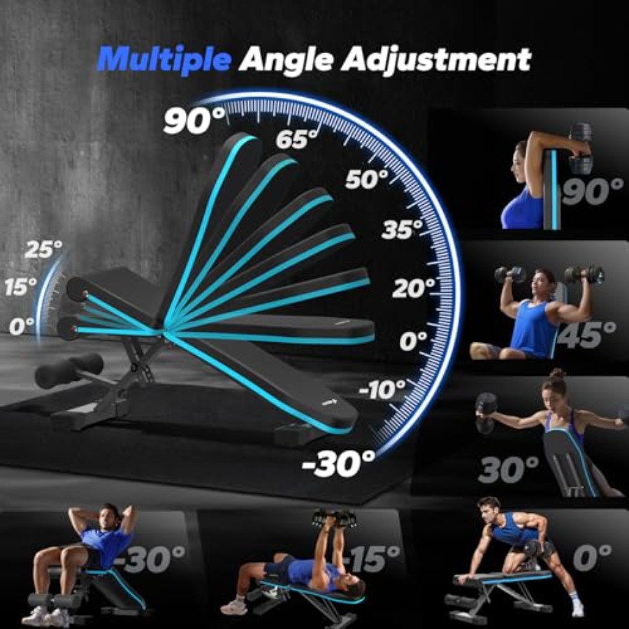 Evde Spor Salonu İçin Katlanab - Bench Press Adjustable Incline incelemesi ve fiyatı