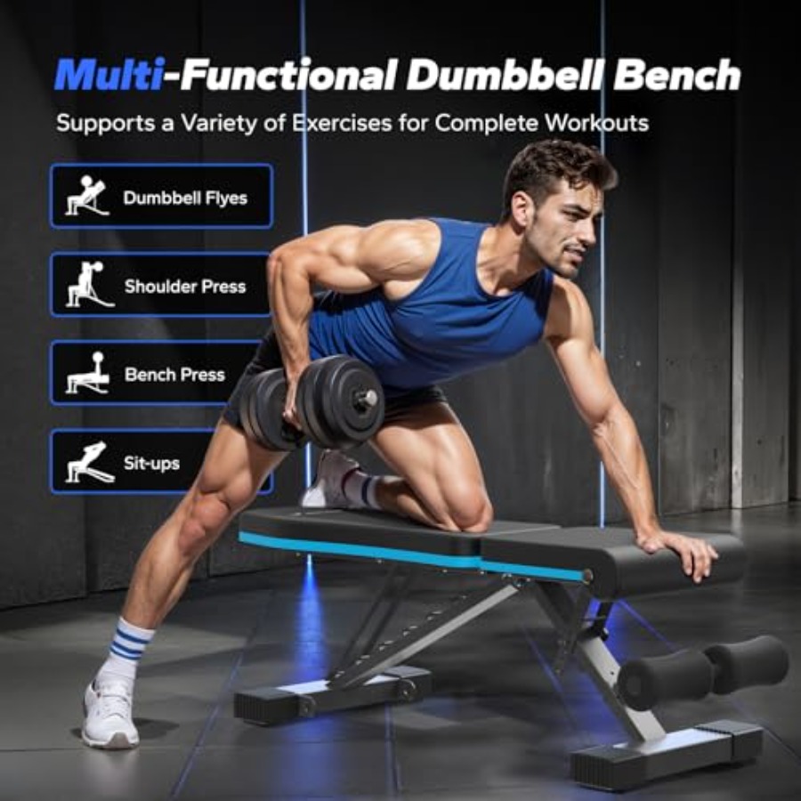 Evde Spor Salonu İçin Katlanab - Bench Press Adjustable Incline incelemesi ve fiyatı