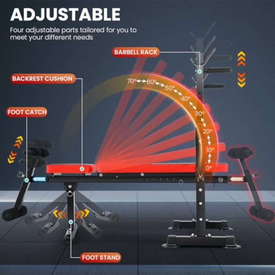 900 LBS Ağırlık Sehpası Seti,  - Bench Press Adjustable Incline incelemesi ve fiyatı